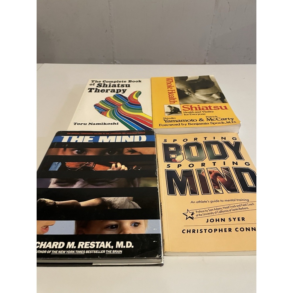 Mind & Body Wellness Book Lot of 4 - Shiatsu Therapy The Mind Sporting Mind